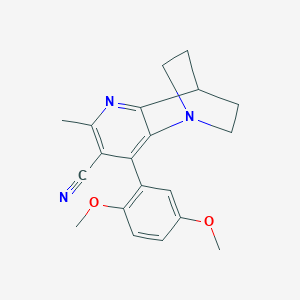 molecular formula C20H21N3O2 B3038363 3-(2,5-Dimethoxyphenyl)-5-methyl-1,6-diazatricyclo[6.2.2.02,7]dodeca-2,4,6-triene-4-carbonitrile CAS No. 860784-21-0