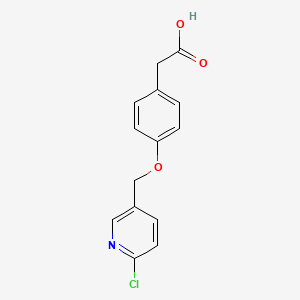 molecular formula C14H12ClNO3 B3038364 2-{4-[(6-Chloro-3-pyridinyl)methoxy]phenyl}acetic acid CAS No. 860784-49-2