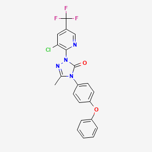 2-[3-Chloro-5-(trifluoromethyl)pyridin-2-yl]-5-methyl-4-(4-phenoxyphenyl)-1,2,4-triazol-3-one