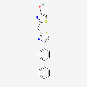 molecular formula C19H14N2OS2 B3038369 2-[(4-[1,1'-联苯]-4-基-1,3-噻唑-2-基)甲基]-1,3-噻唑-4-醇 CAS No. 860785-61-1