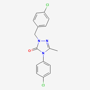 molecular formula C16H13Cl2N3O B3038374 2-(4-chlorobenzyl)-4-(4-chlorophenyl)-5-methyl-2,4-dihydro-3H-1,2,4-triazol-3-one CAS No. 860786-61-4