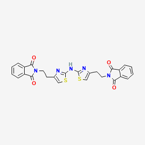 molecular formula C26H19N5O4S2 B3038375 2-[2-[2-[[4-[2-(1,3-Dioxoisoindol-2-yl)ethyl]-1,3-thiazol-2-yl]amino]-1,3-thiazol-4-yl]ethyl]isoindole-1,3-dione CAS No. 860786-85-2