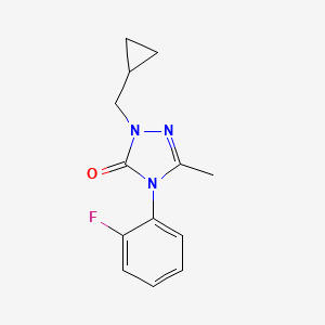 molecular formula C13H14FN3O B3038387 2-(cyclopropylmethyl)-4-(2-fluorophenyl)-5-methyl-2,4-dihydro-3H-1,2,4-triazol-3-one CAS No. 860789-05-5