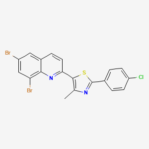 6,8-Dibromo-2-[2-(4-chlorophenyl)-4-methyl-1,3-thiazol-5-yl]quinoline
