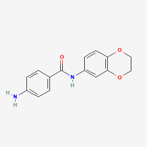 molecular formula C15H14N2O3 B3038391 4-amino-N-(2,3-dihydro-1,4-benzodioxin-6-yl)benzamide CAS No. 861099-78-7