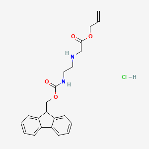 molecular formula C22H25ClN2O4 B3038392 Allyl 2-((2-((((9H-fluoren-9-yl)methoxy)carbonyl)amino)ethyl)amino)acetate hydrochloride CAS No. 861114-47-8