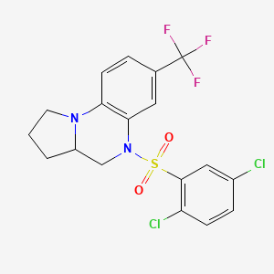 5-[(2,5-Dichlorophenyl)sulfonyl]-7-(trifluoromethyl)-1,2,3,3a,4,5-hexahydropyrrolo[1,2-a]quinoxaline