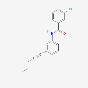 3-chloro-N-[3-(1-hexynyl)phenyl]benzenecarboxamide