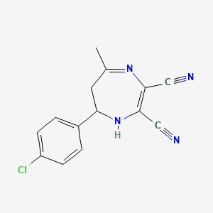 7-(4-chlorophenyl)-5-methyl-6,7-dihydro-1H-1,4-diazepine-2,3-dicarbonitrile