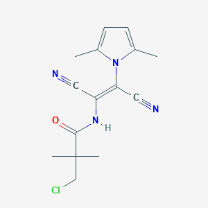 molecular formula C15H17ClN4O B3038416 3-chloro-N-[(E)-1,2-dicyano-2-(2,5-dimethylpyrrol-1-yl)ethenyl]-2,2-dimethylpropanamide CAS No. 861210-16-4