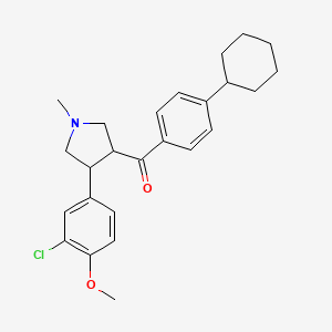 [4-(3-chloro-4-methoxyphenyl)-1-methyltetrahydro-1H-pyrrol-3-yl](4-cyclohexylphenyl)methanone