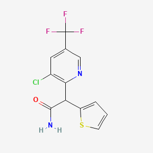 molecular formula C12H8ClF3N2OS B3038428 2-[3-Chloro-5-(trifluoromethyl)-2-pyridinyl]-2-(2-thienyl)acetamide CAS No. 861211-80-5