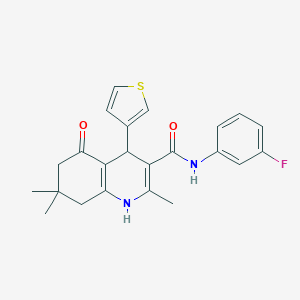 molecular formula C23H23FN2O2S B303843 N-(3-fluorophenyl)-2,7,7-trimethyl-5-oxo-4-(3-thienyl)-1,4,5,6,7,8-hexahydro-3-quinolinecarboxamide 