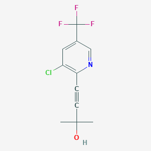 molecular formula C11H9ClF3NO B3038446 4-[3-Chloro-5-(trifluoromethyl)pyridin-2-yl]-2-methylbut-3-yn-2-ol CAS No. 865657-83-6