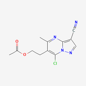 molecular formula C12H11ClN4O2 B3038451 2-(7-Chloro-3-cyano-5-methylpyrazolo[1,5-a]pyrimidin-6-yl)ethyl acetate CAS No. 865658-51-1