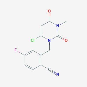 molecular formula C13H9ClFN3O2 B3038459 2-((6-chloro-3-methyl-2,4-dioxo-3,4-dihydropyrimidin-1(2H)-yl)methyl)-4-Fluorobenzonitrile CAS No. 865759-24-6