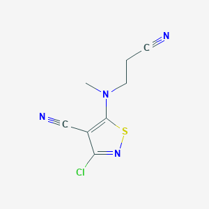 molecular formula C8H7ClN4S B3038464 3-氯-5-[(2-氰乙基)(甲基)氨基]-4-异噻唑碳腈 CAS No. 866009-35-0