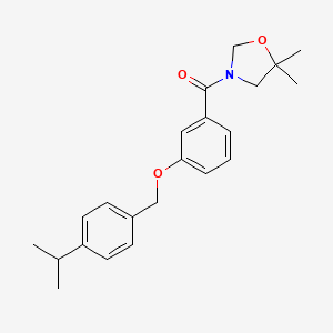 molecular formula C22H27NO3 B3038467 (5,5-Dimethyl-1,3-oxazolan-3-yl){3-[(4-isopropylbenzyl)oxy]phenyl}methanone CAS No. 866011-12-3