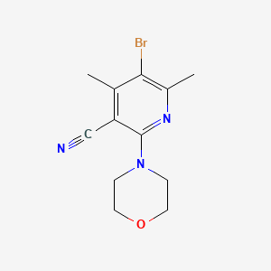 molecular formula C12H14BrN3O B3038473 5-Bromo-4,6-dimethyl-2-morpholinonicotinonitrile CAS No. 866019-05-8