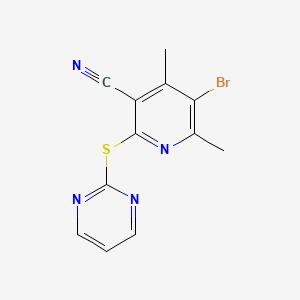 5-Bromo-4,6-dimethyl-2-(2-pyrimidinylsulfanyl)nicotinonitrile