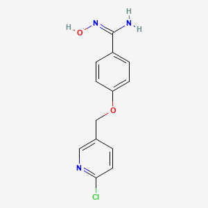 molecular formula C13H12ClN3O2 B3038478 4-[(6-chloro-3-pyridinyl)methoxy]-N'-hydroxybenzenecarboximidamide CAS No. 866020-26-0