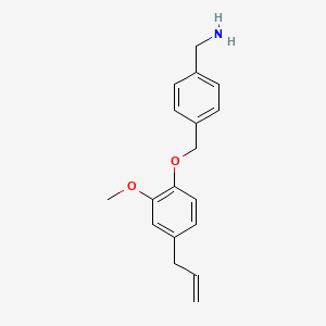 molecular formula C18H21NO2 B3038487 {4-[(4-Allyl-2-methoxyphenoxy)methyl]phenyl}methanamine CAS No. 866039-46-5