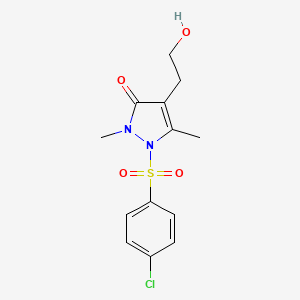 1-[(4-chlorophenyl)sulfonyl]-4-(2-hydroxyethyl)-2,5-dimethyl-1,2-dihydro-3H-pyrazol-3-one