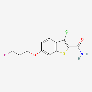 molecular formula C12H11ClFNO2S B3038490 3-氯-6-(3-氟丙氧基)-1-苯并噻吩-2-甲酰胺 CAS No. 866039-95-4