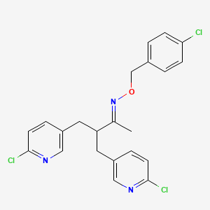 molecular formula C22H20Cl3N3O B3038495 (E)-[(4-氯苯基)甲氧基][4-(6-氯吡啶-3-基)-3-[(6-氯吡啶-3-基)甲基]丁-2-亚烯基]胺 CAS No. 866040-63-3