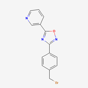 molecular formula C14H10BrN3O B3038497 3-{3-[4-(Bromomethyl)phenyl]-1,2,4-oxadiazol-5-yl}pyridine CAS No. 866040-96-2