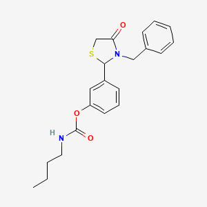 molecular formula C21H24N2O3S B3038498 3-(3-benzyl-4-oxo-1,3-thiazolan-2-yl)phenyl N-butylcarbamate CAS No. 866042-16-2