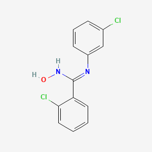 molecular formula C13H10Cl2N2O B3038504 2-chloro-N-(3-chlorophenyl)-N'-hydroxybenzenecarboximidamide CAS No. 866049-26-5