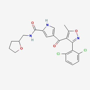 4-[3-(2,6-dichlorophenyl)-5-methyl-1,2-oxazole-4-carbonyl]-N-(oxolan-2-ylmethyl)-1H-pyrrole-2-carboxamide