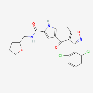 molecular formula C21H19Cl2N3O4 B3038506 4-[3-(2,6-dichlorophenyl)-5-methyl-1,2-oxazole-4-carbonyl]-N-(oxolan-2-ylmethyl)-1H-pyrrole-2-carboxamide CAS No. 866049-51-6