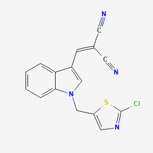 molecular formula C16H9ClN4S B3038507 2-({1-[(2-氯-1,3-噻唑-5-基)甲基]-1H-吲哚-3-基}亚甲基)丙二腈 CAS No. 866049-74-3