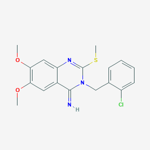 molecular formula C18H18ClN3O2S B3038508 3-(2-chlorobenzyl)-6,7-dimethoxy-2-(methylsulfanyl)-4(3H)-quinazolinimine CAS No. 866049-86-7