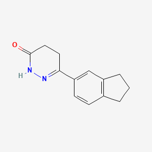 molecular formula C13H14N2O B3038510 6-(2,3-dihydro-1H-inden-5-yl)-2,3,4,5-tetrahydropyridazin-3-one CAS No. 866050-09-1