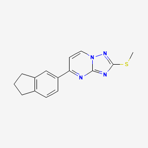 molecular formula C15H14N4S B3038512 5-(2,3-二氢-1H-茚-5-基)[1,2,4]三唑并[1,5-a]嘧啶-2-基甲硫醚 CAS No. 866050-32-0