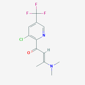 molecular formula C12H12ClF3N2O B3038523 1-[3-Chloro-5-(trifluoromethyl)-2-pyridinyl]-3-(dimethylamino)-2-buten-1-one CAS No. 866132-23-2