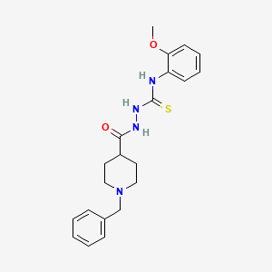 molecular formula C21H26N4O2S B3038529 2-[(1-苄基-4-哌啶基)羰基]-N-(2-甲氧基苯基)-1-肼基二硫代氨基甲酸酯 CAS No. 866134-72-7