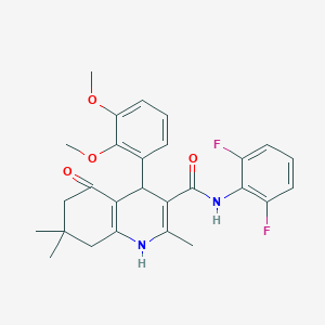 molecular formula C27H28F2N2O4 B303854 N-(2,6-difluorophenyl)-4-(2,3-dimethoxyphenyl)-2,7,7-trimethyl-5-oxo-1,4,5,6,7,8-hexahydro-3-quinolinecarboxamide 