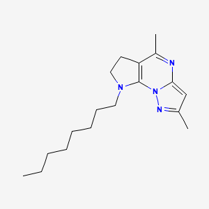 molecular formula C18H28N4 B3038545 2,5-dimethyl-8-octyl-7,8-dihydro-6H-pyrazolo[1,5-a]pyrrolo[3,2-e]pyrimidine CAS No. 866137-19-1
