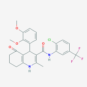 molecular formula C26H24ClF3N2O4 B303855 N-[2-chloro-5-(trifluoromethyl)phenyl]-4-(2,3-dimethoxyphenyl)-2-methyl-5-oxo-1,4,5,6,7,8-hexahydro-3-quinolinecarboxamide 