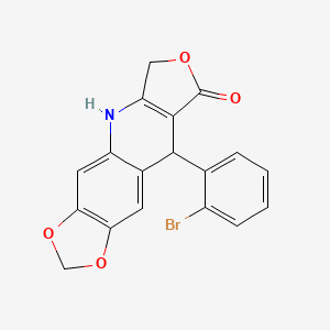 molecular formula C18H12BrNO4 B3038550 9-(2-溴苯基)-6,9-二氢[1,3]二氧杂环[4,5-g]呋喃[3,4-b]喹啉-8(5H)-酮 CAS No. 866138-52-5