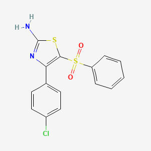 molecular formula C15H11ClN2O2S2 B3038555 5-(Benzenesulfonyl)-4-(4-chlorophenyl)-1,3-thiazol-2-amine CAS No. 866143-76-2