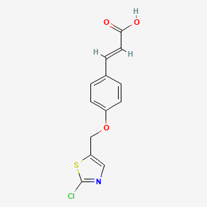 molecular formula C13H10ClNO3S B3038556 (E)-3-[4-[(2-chloro-1,3-thiazol-5-yl)methoxy]phenyl]prop-2-enoic acid CAS No. 866144-41-4