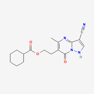 molecular formula C17H20N4O3 B3038557 2-(3-Cyano-5-methyl-7-oxo-4,7-dihydropyrazolo[1,5-a]pyrimidin-6-yl)ethyl cyclohexanecarboxylate CAS No. 866144-72-1