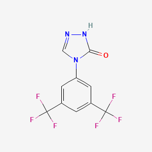 molecular formula C10H5F6N3O B3038562 4-[3,5-bis(trifluoromethyl)phenyl]-2,4-dihydro-3H-1,2,4-triazol-3-one CAS No. 866149-38-4