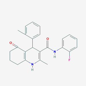 molecular formula C24H23FN2O2 B303857 N-(2-fluorophenyl)-2-methyl-4-(2-methylphenyl)-5-oxo-1,4,5,6,7,8-hexahydro-3-quinolinecarboxamide 