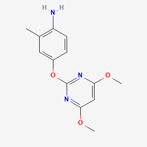 molecular formula C13H15N3O3 B3038580 4-[(4,6-Dimethoxy-2-pyrimidinyl)oxy]-2-methylaniline CAS No. 866154-85-0